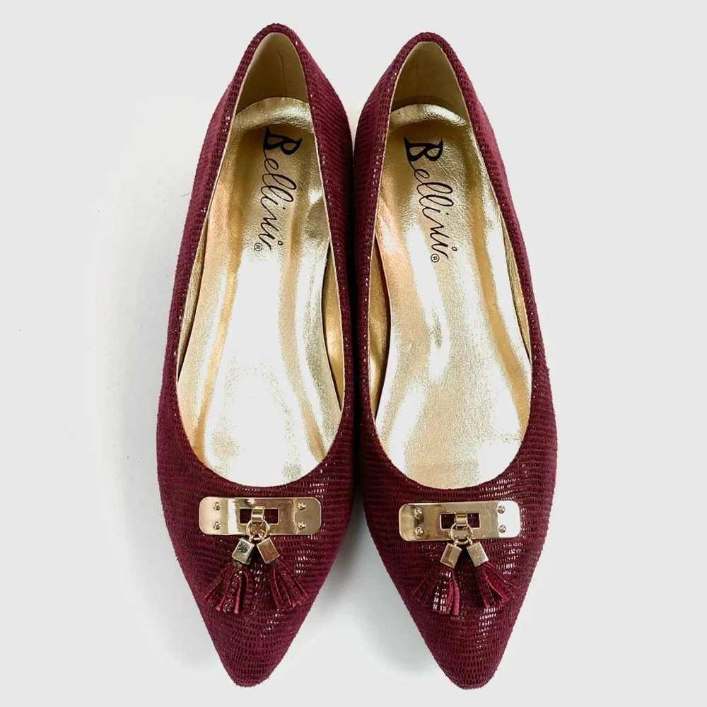 BELLINI PLUM TASSEL ACCENT FLAT